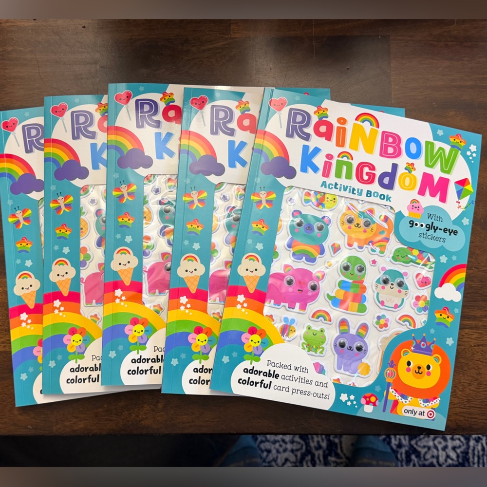 Rainbow Kingdom Activity Book with Stickers and cut outs - 5 pack